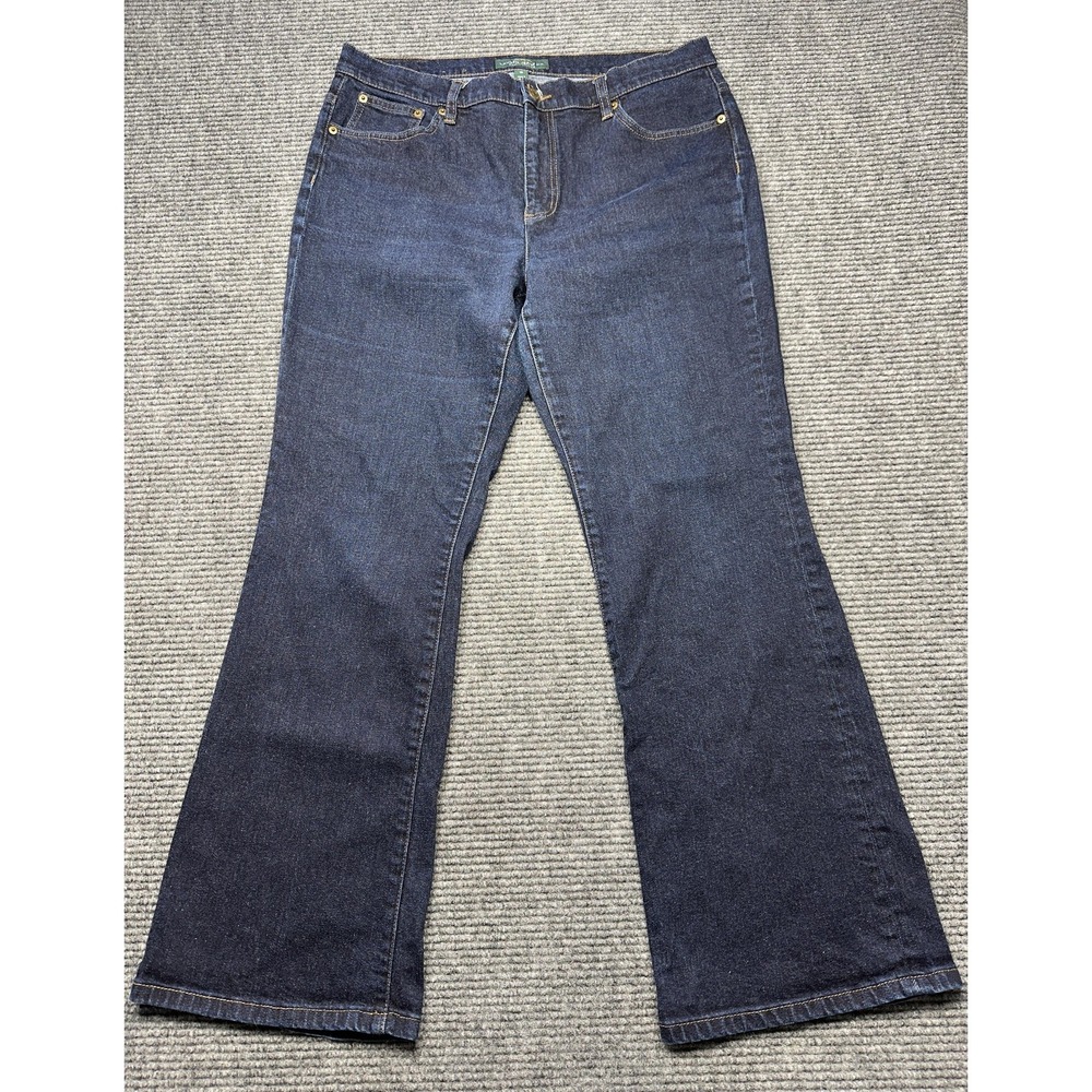 Lauren Ralph Lauren‎ Jeans Womens 16 Dark Blue Classic Bootcut Stretch Denim LRL